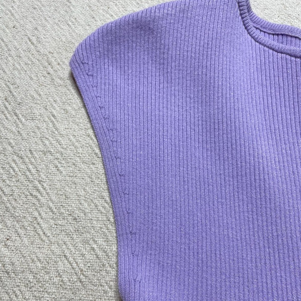 Aritzia Wilfred Cut Out Lavender Pastel Purple Ribbed Mini Dress XS - Picture 3 of 6